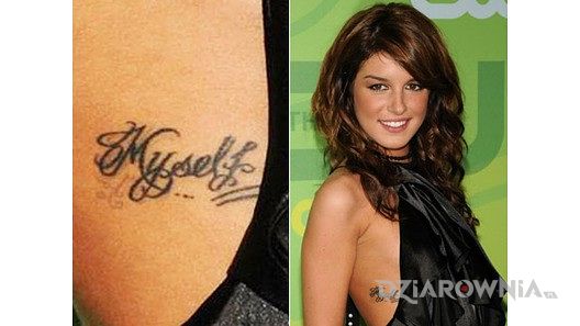 Tatuaż shenae grimes - tatuaż napis myself na żebrach - napisy