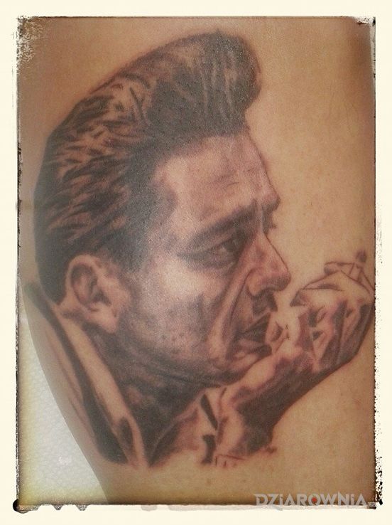 Tatuaż jhonny cash - twarze