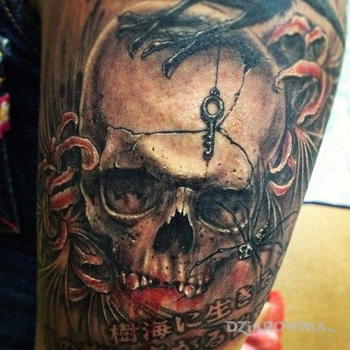 Tatuaż krawa czacha - czaszki