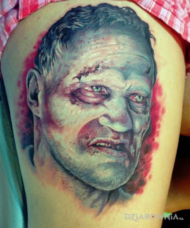 Tatuaż zombie z the walking dead - twarze