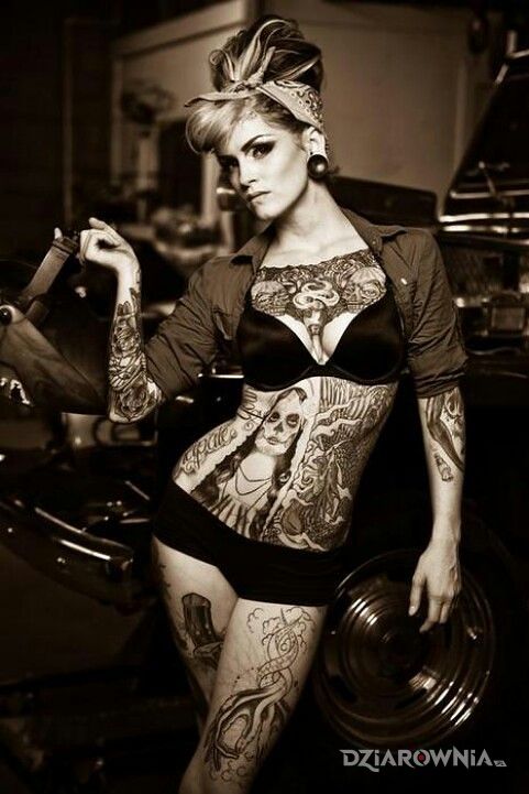 Tatuaż pin up - twarze