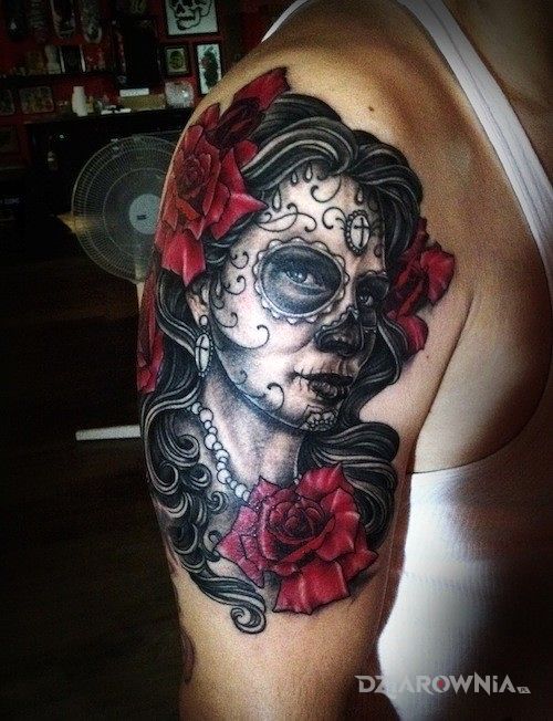 Tatuaż meksykański motyw - twarze