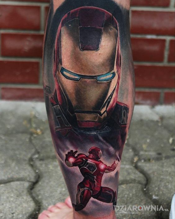 Tatuaż iron man - kolorowe