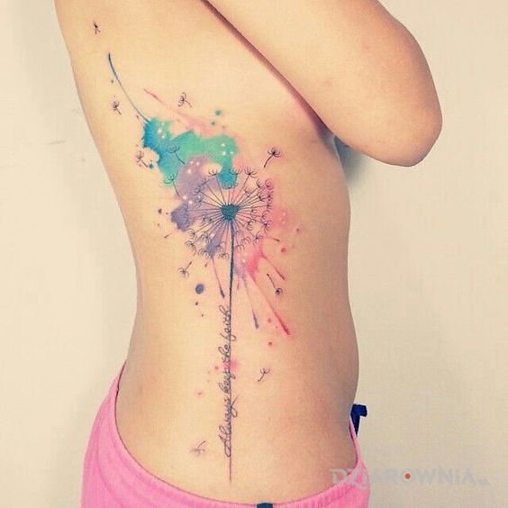 Tatuaż dmuchawiec - napisy