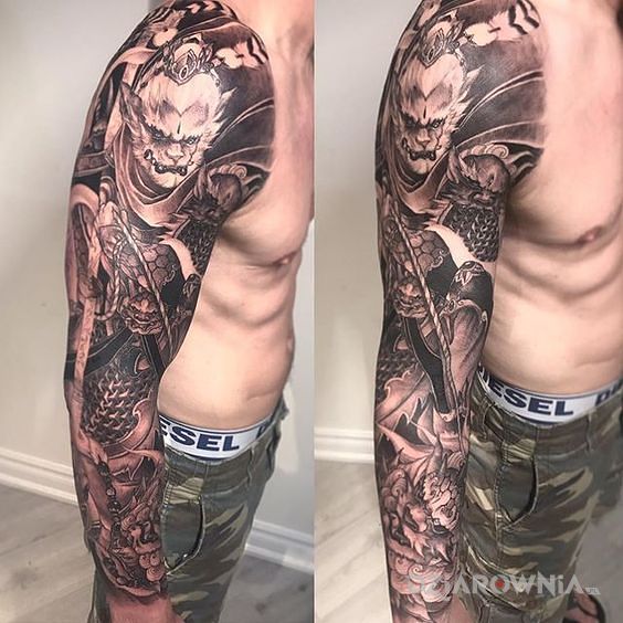 Tatuaż król małp - rękawy