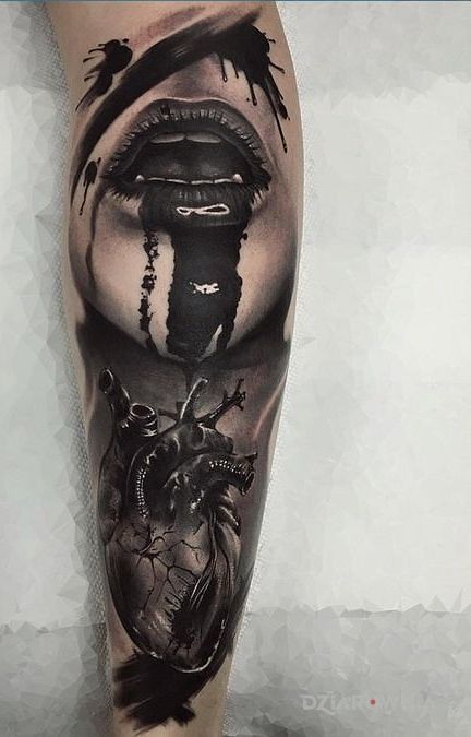 Tatuaż krwawe serce - realistyczne