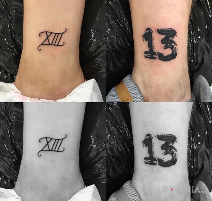 Tatuaż trzynastka - napisy