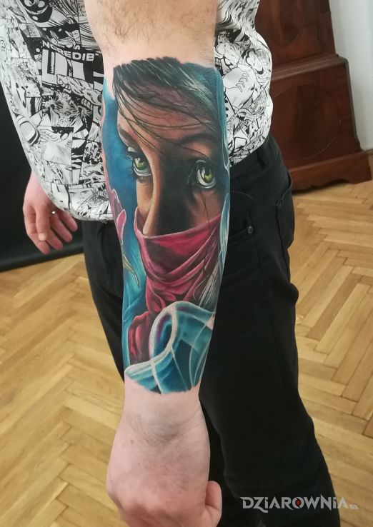 Tatuaż tajemnicza postać - 3D