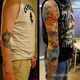 Zakrycie starego tatuażu rękawem