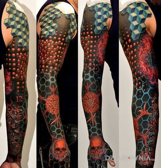 Tatuaż geometryczny trójwymiar - geometryczne