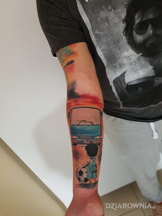 Tatuaż pasja od dzieciństwa - rękawy