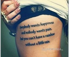 Tatuaż teks o szczęściu - napisy