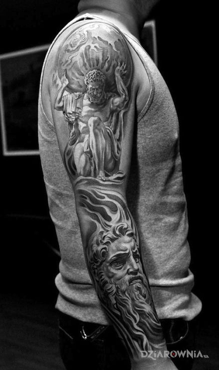 Tatuaż motyw z greckiej mitologii - rękawy