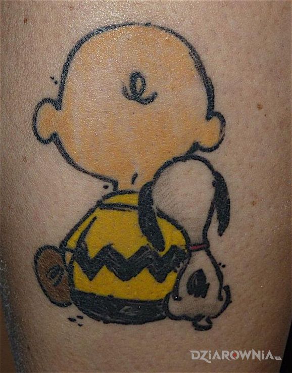 Tatuaż chłopiec i pies - postacie