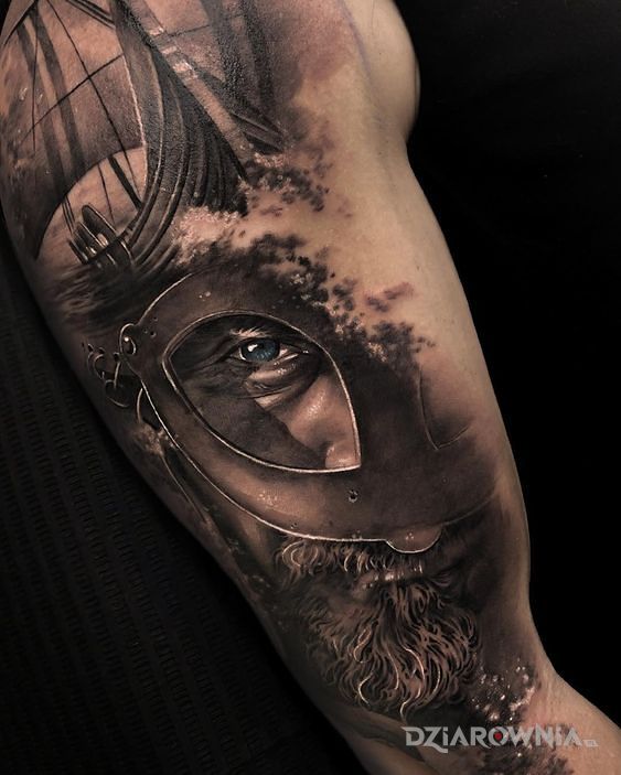 Tatuaż wiking - realistyczne
