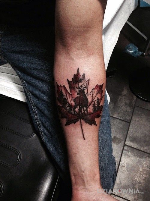 Tatuaż liść klonu - zwierzęta