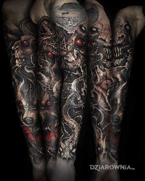 Tatuaż zlowieszczy rekaw - rękawy