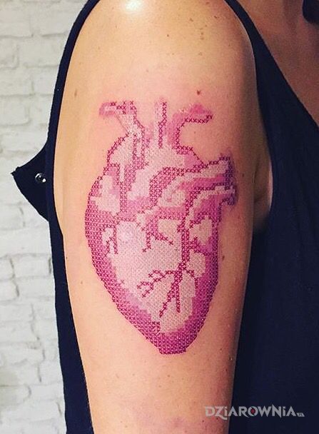 Tatuaż serducho - haft - kolorowe