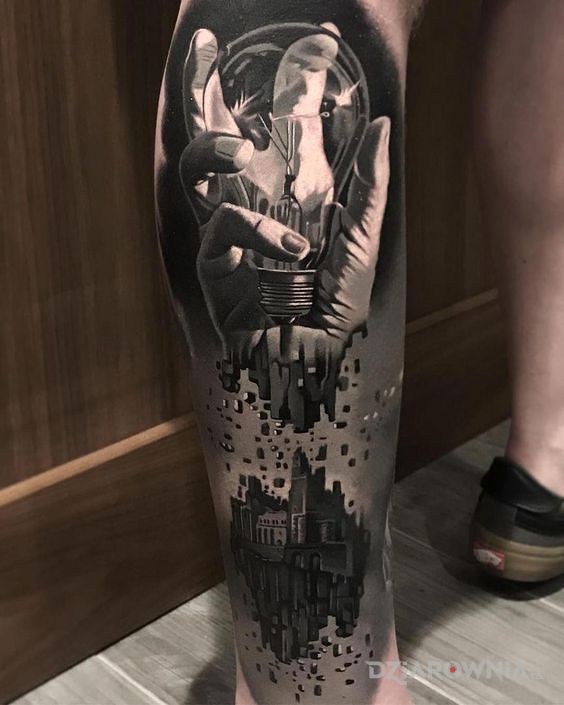 Tatuaż rozpad dłoni - 3D