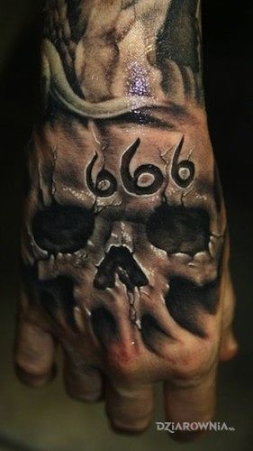 Tatuaż czacha 3d - czaszki