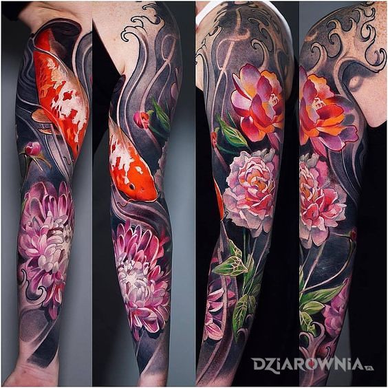 Tatuaż karp koi - zwierzęta