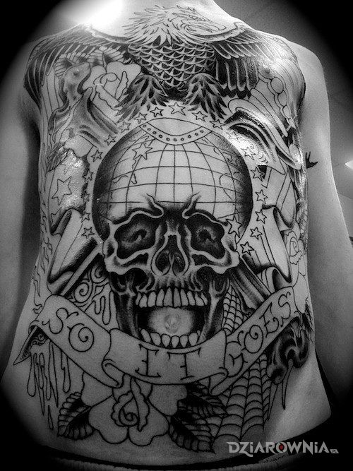 Tatuaż jedna duża praca - czaszki