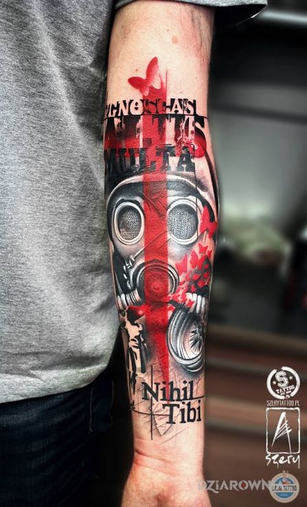 Tatuaż maska trashpolka - 3D