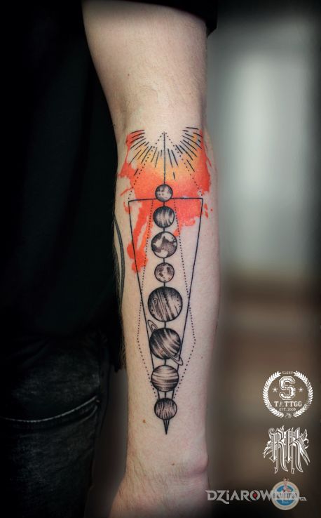 Tatuaż układ słoneczny - pozostałe