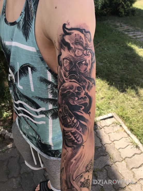 Tatuaż rękaw - demony