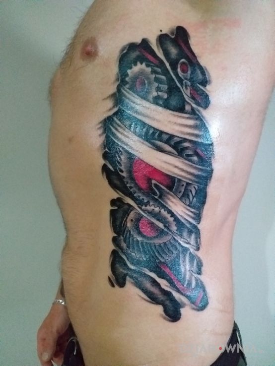 Tatuaż biomechanika - kolorowe