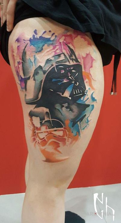 Tatuaż gw w akwarelach - postacie