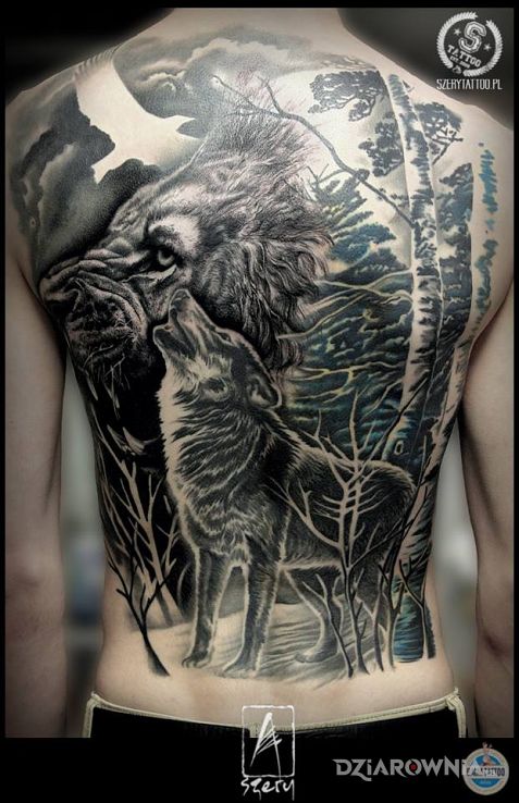 Tatuaż mrok i siła zwierząt - zwierzęta