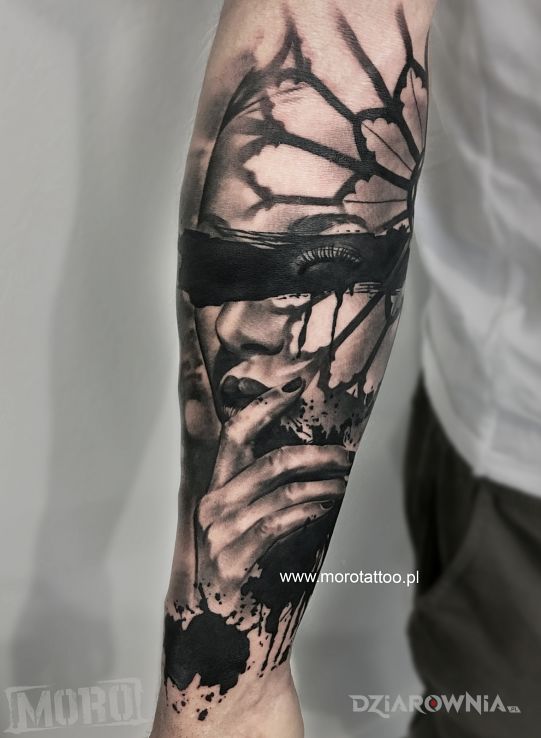 Tatuaż dark ghothic woman - trash polka