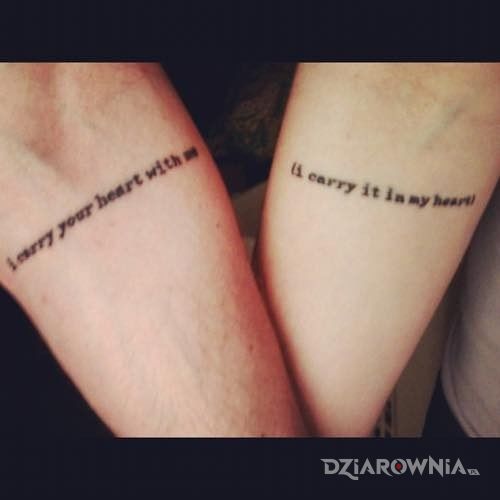 Tatuaż napis dla zakochanych - miłosne