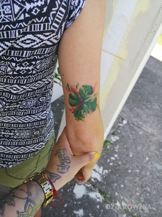 Tatuaż koniczynka - kolorowe