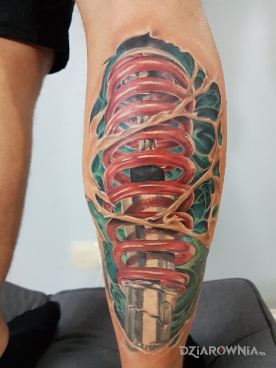 Tatuaż biomechanika mojego męża - biomechanika