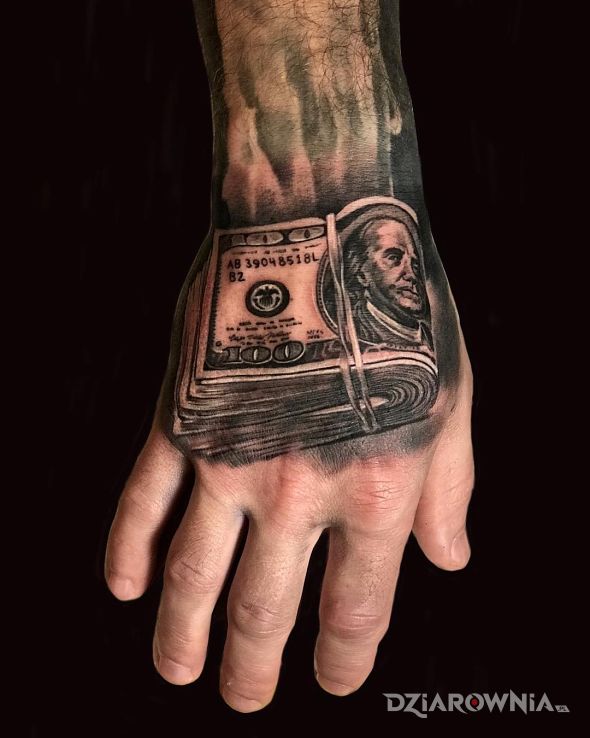 Tatuaż gruby plik kasy - realistyczne
